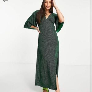Topshop Green Midi Dress